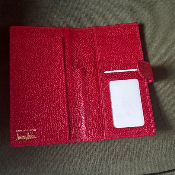 Neiman Marcus Vibrant Red Leather Accessory - Picture 3 of 4